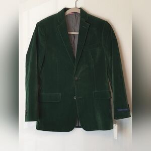 Tommy Hilfiger Boys Green Velvet Blazer Size 16